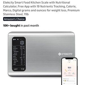 Etekcity Stainless Steel Kitchen Scale - Silver